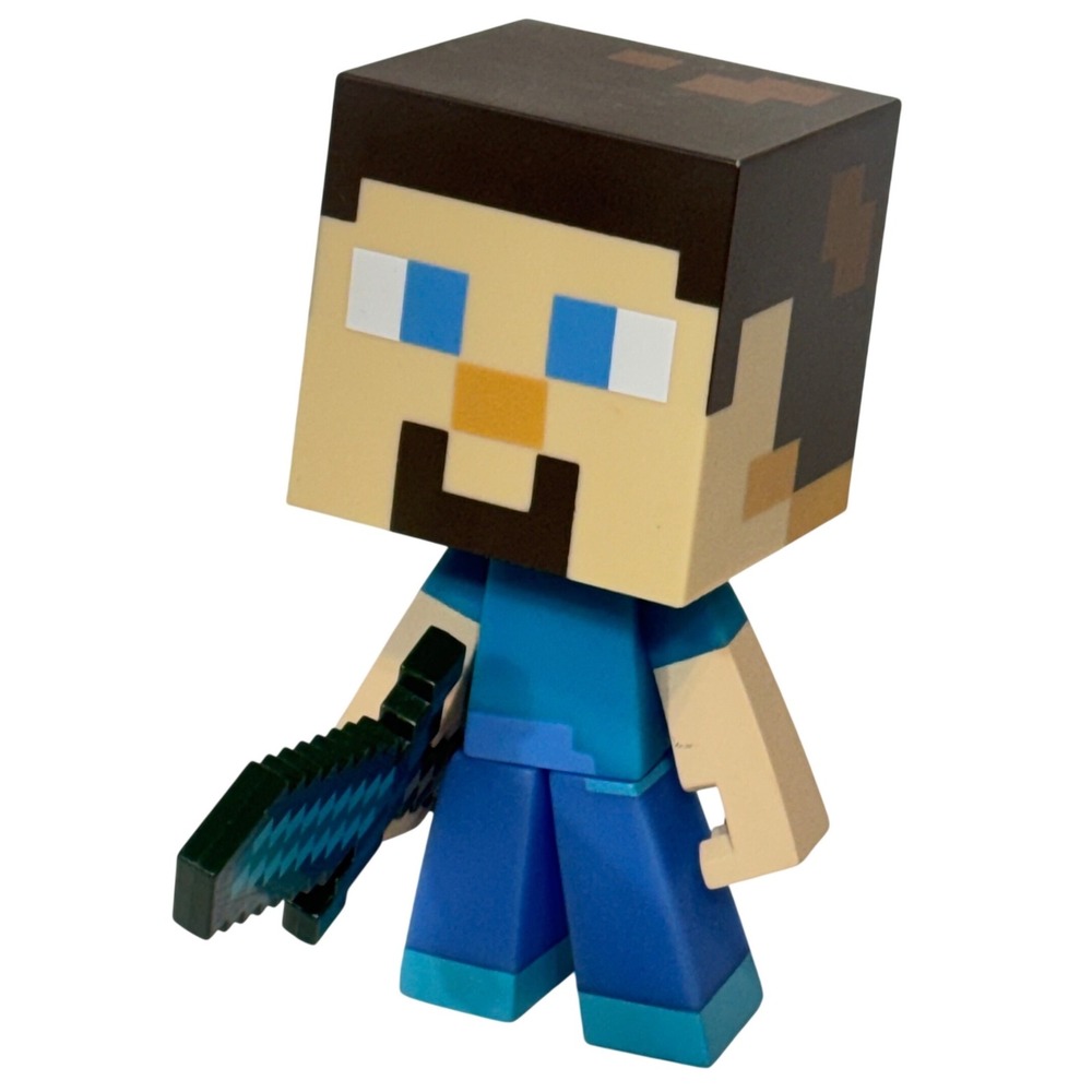 Minecraft Steve Diamond Sword Vinyl Action Figure 6 Inch Video Game Toy